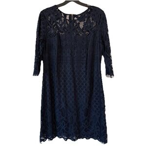 Just Taylor Lace Lined Fringe Hem Midi Dress Size 12 Date Night Special Occasion